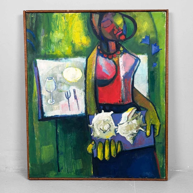 Seno Sakae, Sazae After Dinner, 1960s, Oil on Canvas For Sale - Image 11 of 11