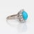 Modern 1ct Diamond Turquoise Square Ring Vintage 18k White Gold Cocktail Jewelry size 7.5 For Sale - Image 3 of 6