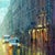 Impressionist Paris Rainy Cafe by Christopher Clark | Oil and Acrylic on Wood Panel City street scene in rain For Sale - Image 3 of 5