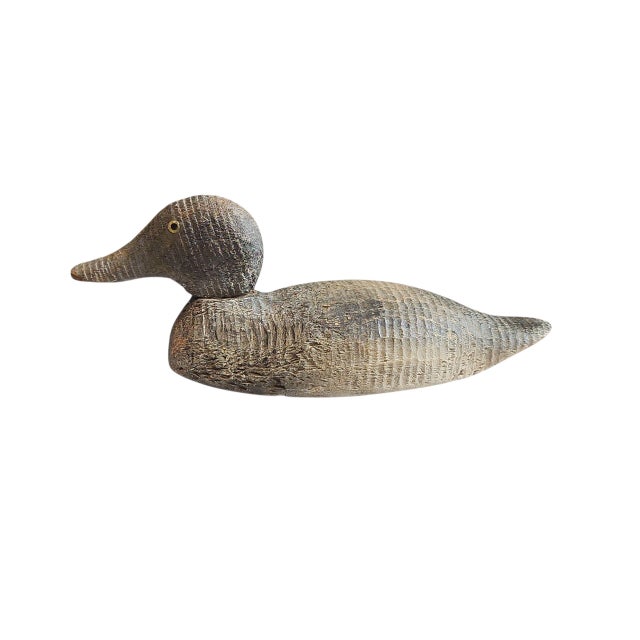 Antique Folk Art Style Mallard Hen Decoy For Sale - Image 4 of 7