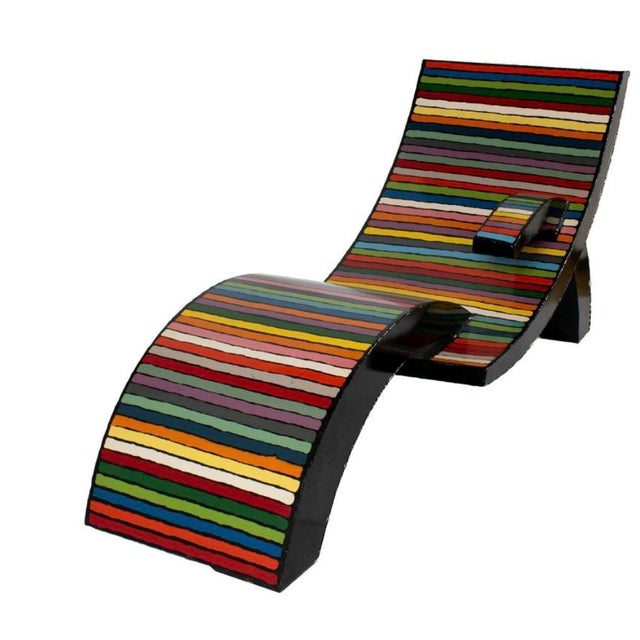 1990s Brother Mel Meyer Painted Steel Chaise For Sale - Image 5 of 11