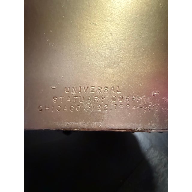 Traditional Vintage 1964–1965 Universal Statuary Gold-Tone Railroad Bookends For Sale - Image 3 of 3