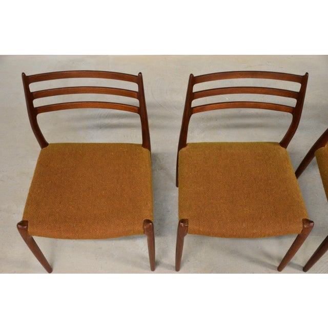 Mid-Century Modern 1950s Niels Moller Danish Teak Dining Chairs - Set of 4 For Sale - Image 3 of 10