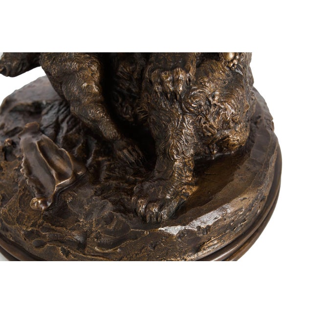 French Antique Bronze Sculpture “Family of Bears” by Delabrierre For Sale - Image 12 of 18
