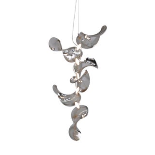 Dune 6 Vertical Cluster Light with Silver Polished Shades by Daniel Becker For Sale