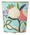 Matthew Izzo Home Handpainted Tole Metal Poppy Floral Wastebasket in Spring Blue For Sale