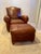 Mitchell Gold Leather Chair and Ottoman For Sale - Image 9 of 12
