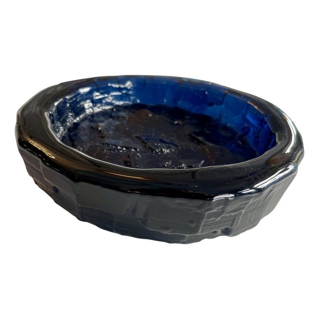 Handmade Cobalt Blue Bowl by Göte Augustsson for Ruda Sweden, 1960s For Sale