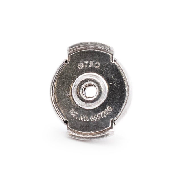 Metal Ladies 18k White Gold 2.01ct. Princess Cut Diamond Stud Earrings - 2 Pieces For Sale - Image 7 of 8