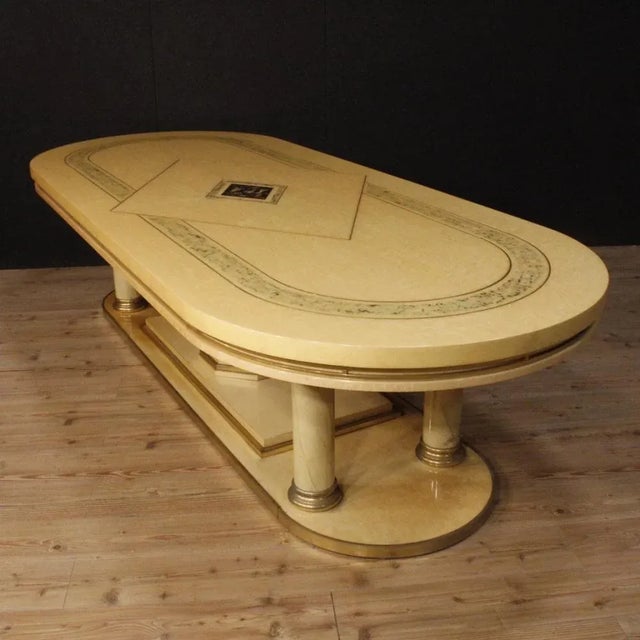 20th Century Italian Conference Table in Exotic Wood, 1970s For Sale - Image 3 of 13