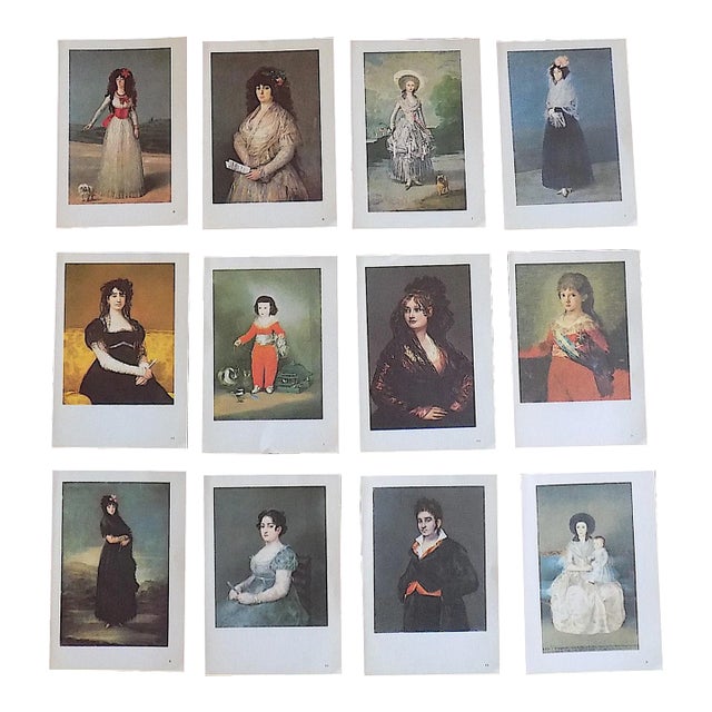 Vintage Diminutive Francisco De Goya Lithographs, Mostly Women - Set of 12 For Sale