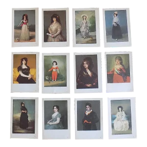 Vintage Diminutive Francisco De Goya Lithographs, Mostly Women - Set of 12