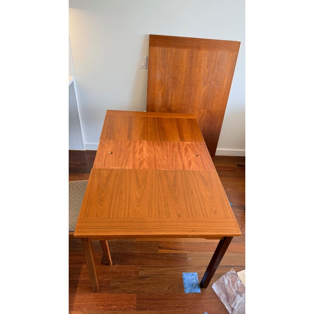 Danish Teak Draw-Leaf Extension Dining Set — Table — Made in Denmark, C. 1960s For Sale In New York - Image 6 of 7