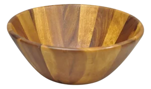 Vintage Bill.F Bf Mid Century Modern Acacia Wood Salad Fruit Bowl