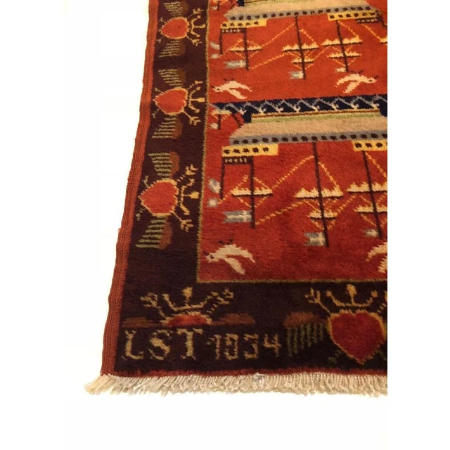 Scandinavian Double Sided Rug with Ships and Seagulls, 1934 For Sale - Image 10 of 16