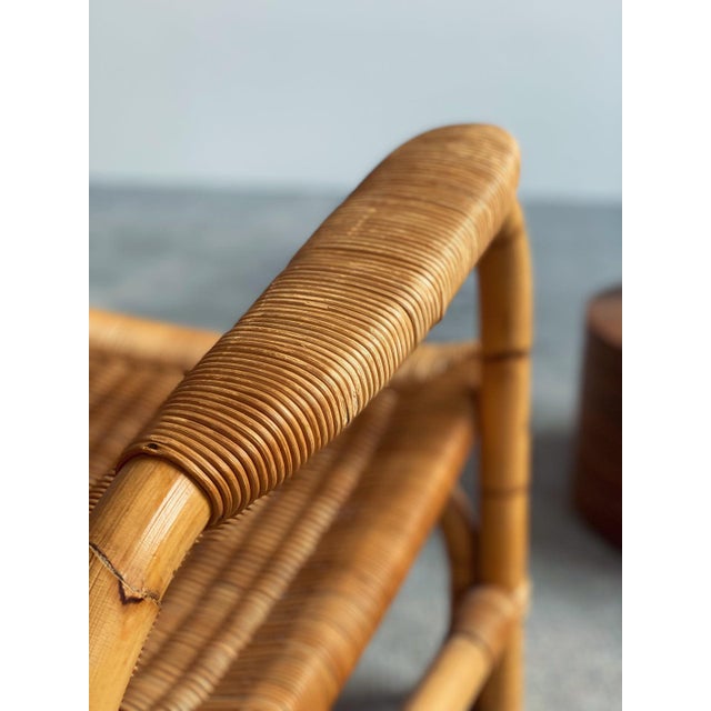 Arco Rattan and Bamboo Armchair, Germany, 1960s For Sale - Image 9 of 17