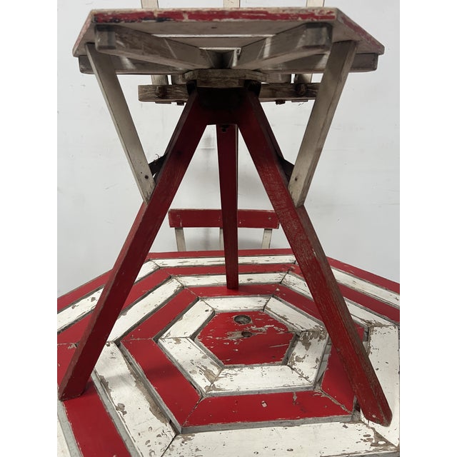 Garden furniture set in lacquered beechwood set includes one table and three chairs fair condition chair dimensions: h 80...