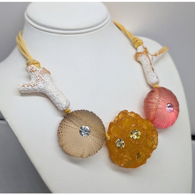 1980s Vintage Signed Ugo Correani Italy Sea Urchin Necklace For Sale - Image 5 of 11