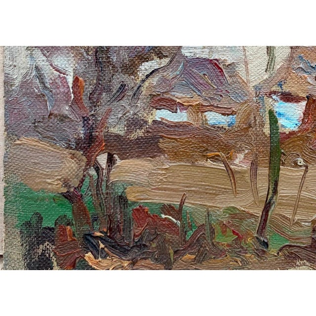 1960s Vintage Ukrainian Impressionist Oil Painting, Rural Landscape, 1960s 15-22 For Sale - Image 5 of 6