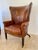 Dessin Fournir Dessin Fournir Crocodile Embossed Leather Wingback Statement Chair For Sale - Image 4 of 11