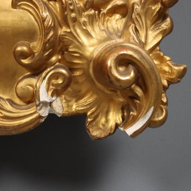 Carved and Gilded Wooden Mirror For Sale - Image 9 of 13