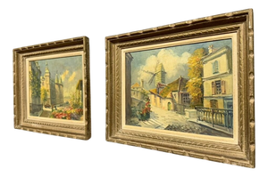 André Franchet, Views of Paris, 1940, Oil on Canvas, Set of 2, Framed