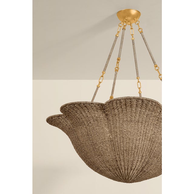 Textile Hudson Valley Lighting Ardonia 38 in. 6 Light Chandelier in Vintage Gold Leaf Finish For Sale - Image 7 of 9