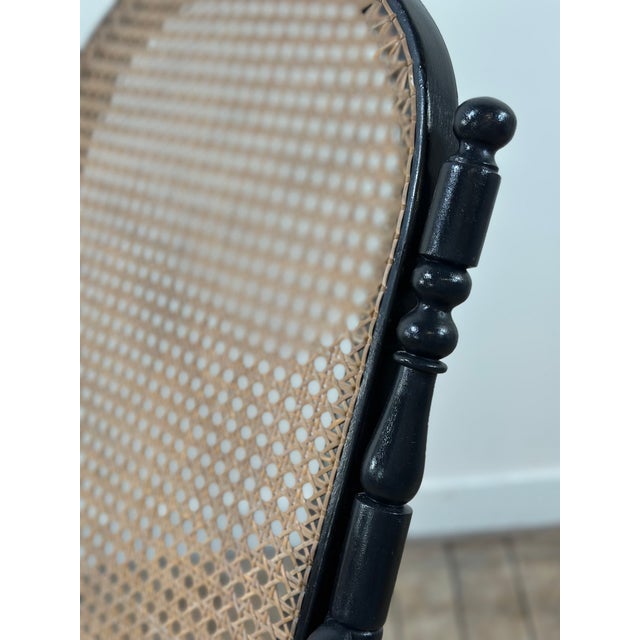 Thonet Rocking Chair in Blackened Curved Wood and Cane, 1900s by Michael Thonet, 1890s For Sale - Image 4 of 10