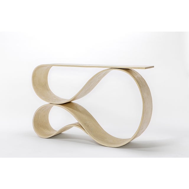 Whorl Console in White Concrete Canvas For Sale - Image 9 of 10