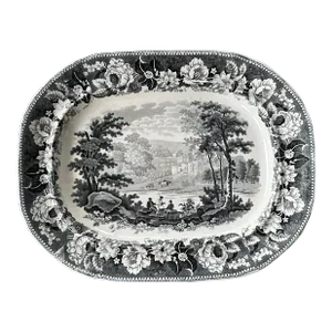 Antique Platter of Rievaulx Abbey Yorkshire by Enoch Wood - Mid 1800s.