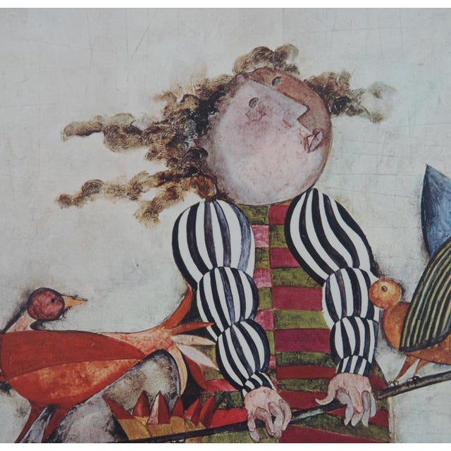 1970s 1970s The Bird Vendor Offset Lithograph by Graciela Rodo Boulanger For Sale - Image 5 of 7