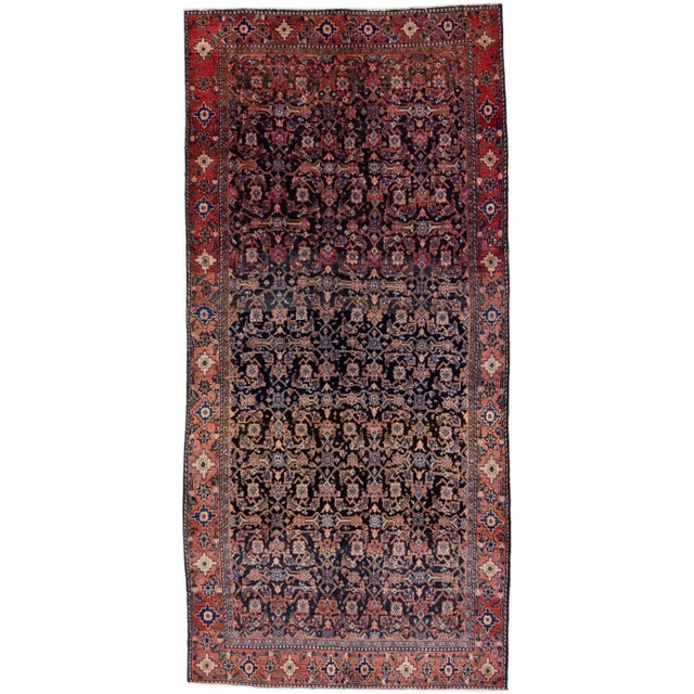 Textile 1960s Vintage Persian Hamadan Handmade Red Medallion Wool Rug For Sale - Image 7 of 7