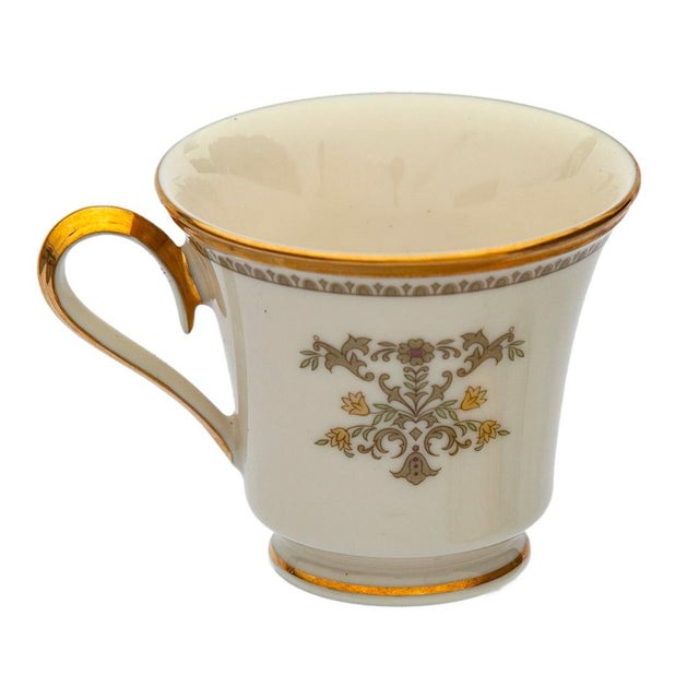 1900s Lenox "Castle Garden" Footed Cups & Saucers; Set/12 For Sale In Los Angeles - Image 6 of 10