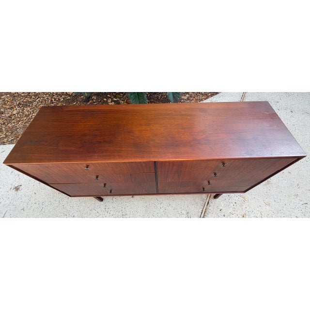 1970s Mid Century Modern Black Walnut Double Dresser For Sale - Image 5 of 10
