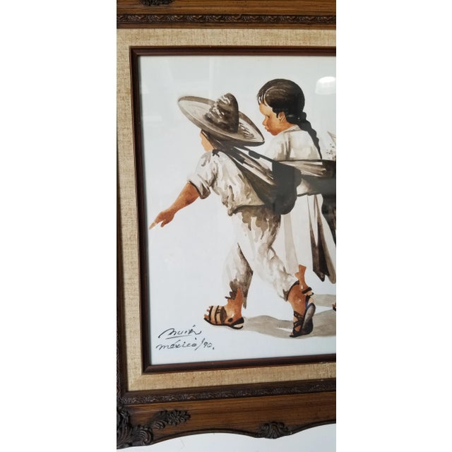 1990's Muir Figurative Abstract Watercolor Painting For Sale In Miami - Image 6 of 12