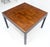 Parquetry Teak Top 28x28" Square Top Black Lacquer Top Side End Table MINT For Sale - Image 11 of 13