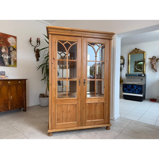 Farmhouse Rustic Display Cabinet For Sale - Image 10 of 11