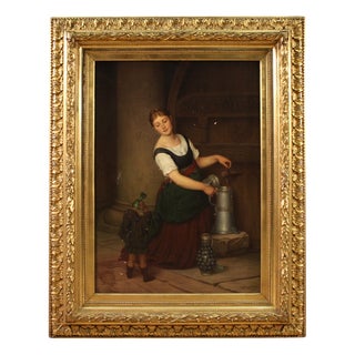 G. Spangerberg, Interior Scene, 1886, Oil on Canvas For Sale