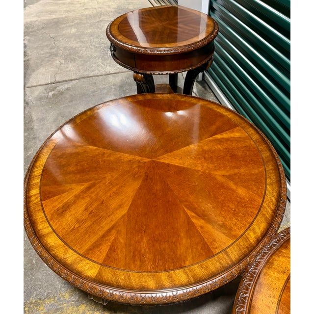 A.r.t. Furniture Co. Round Coffee Table With Two End Tables For Sale - Image 9 of 12