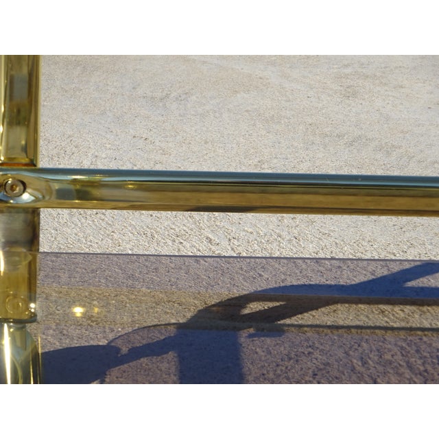 Rolling Serving Cart in Gilded Metal and Glass, 1980s For Sale - Image 13 of 18
