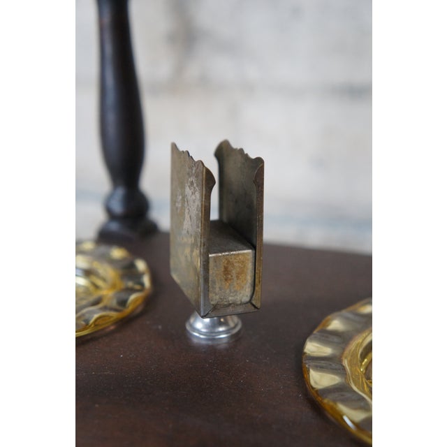 Brown Antique Early 20th Century h.t. Cushman Petite Smoking Stand Humidor Ashtray For Sale - Image 8 of 12