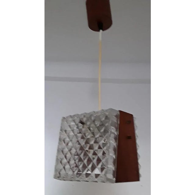 1960s Vintage Ceiling Lamp with Teak Fitting, 1960s For Sale - Image 5 of 6