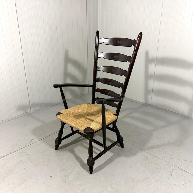 Brutalist Rustic High Ladder Back Armchair, 1960s For Sale - Image 14 of 18