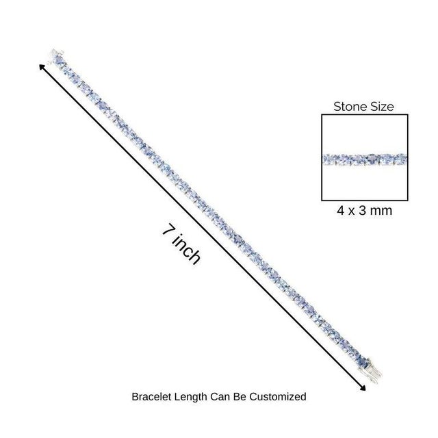 Natural Tanzanite December Birthstone Tennis Bracelet in Solid Silver For Sale - Image 9 of 11