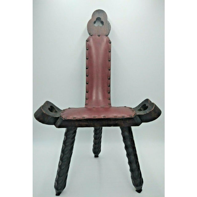 Early 20th Century Vintage Birthing Chair Folk Primitive Stool Wood 3