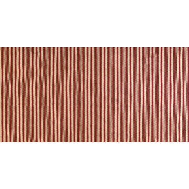 Designer P Kaufmann Pk Lifestyles Cream & Rusty Red Frontier Cardinal Ticking Stripe Fabric Sample For Sale - Image 4 of 4