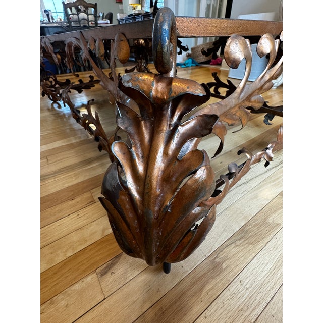 Italian Hand-Forged Iron Coffee Table With Antiqued Mirrored Top, Circa 1940 For Sale - Image 9 of 9