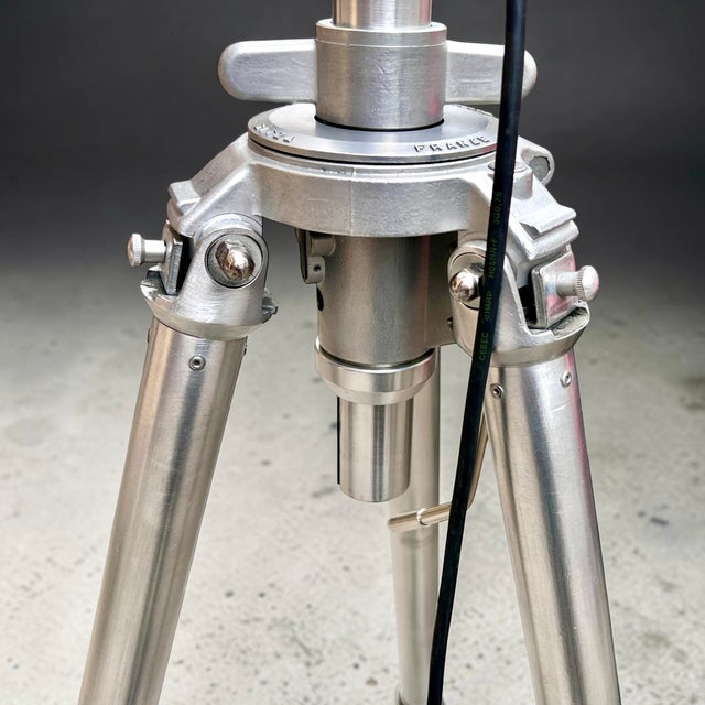 Vintage English Aluminum Tripod Theater Spotlight from Gitzo, France, 1950s For Sale - Image 16 of 18