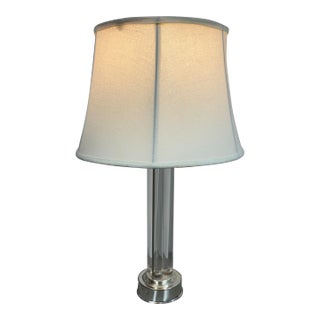 Restoration Hardware Glass Column Table Lamp For Sale