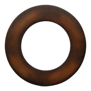 Circular Dark Wood Frame for Picture or Mirror For Sale